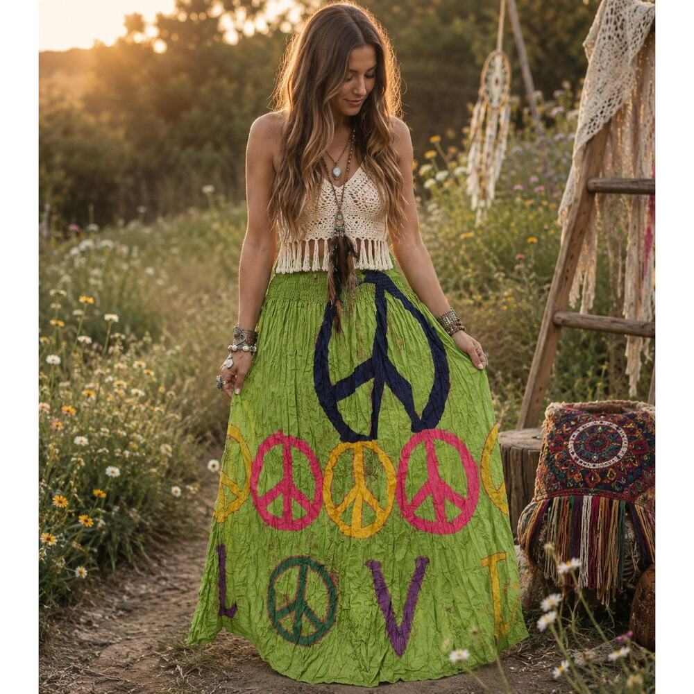 NWT A Rare Bird Peace Love Skirt/Dress O/S